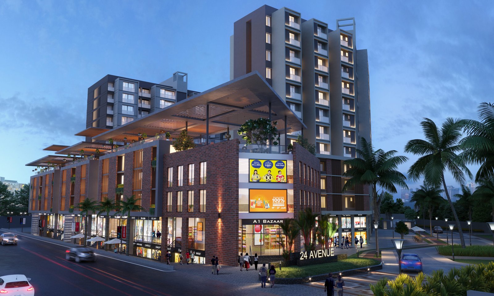 Destination 24 Avenue commercial shops and office spaces in Charholi by D. R. Gavhane Destinations