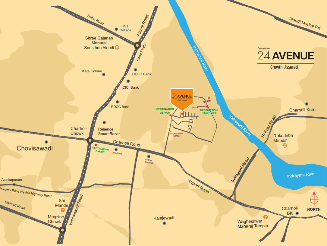 Destination 24 Avenue commercial shops and office spaces in Charholi by D. R. Gavhane Destinations